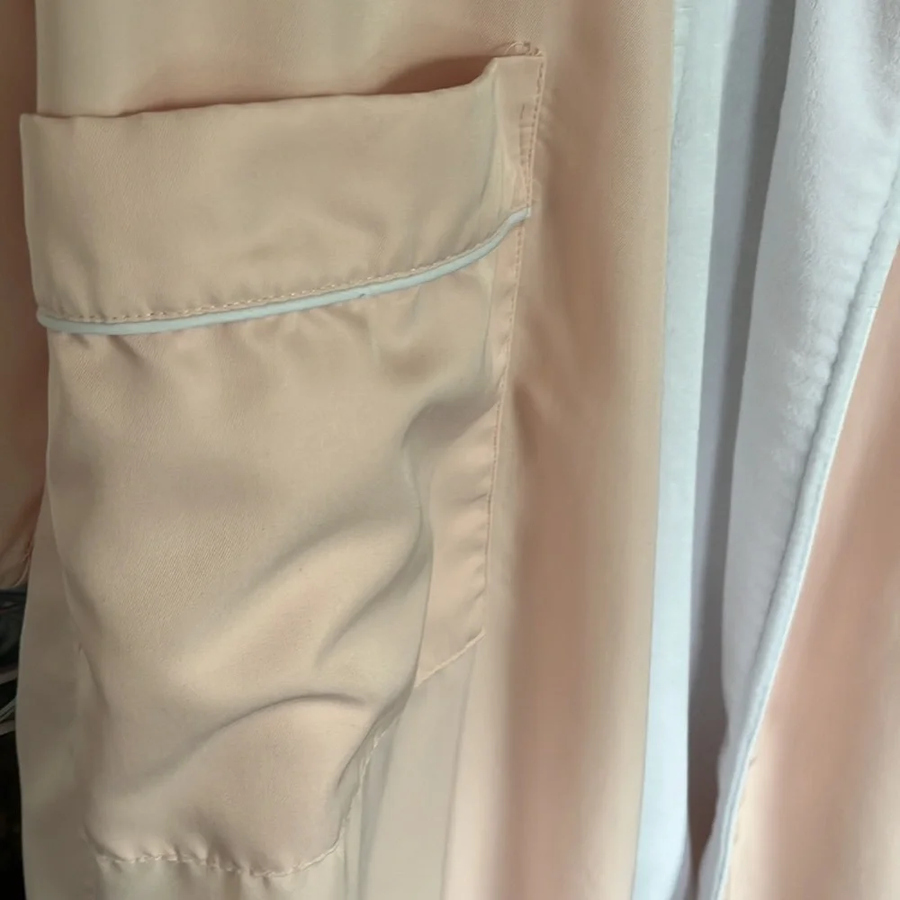 Classic Long Shawl Collar Robe - Peach color Sz M - Picture 4 of 16